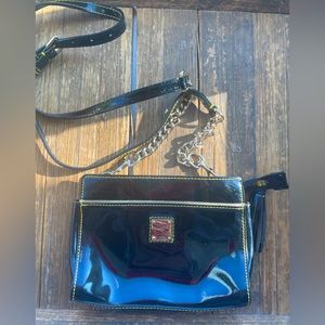 Black Dooney and Bourke Patent Leather Crossbody Bag